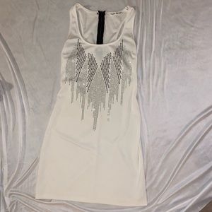 White bodycon mini dress